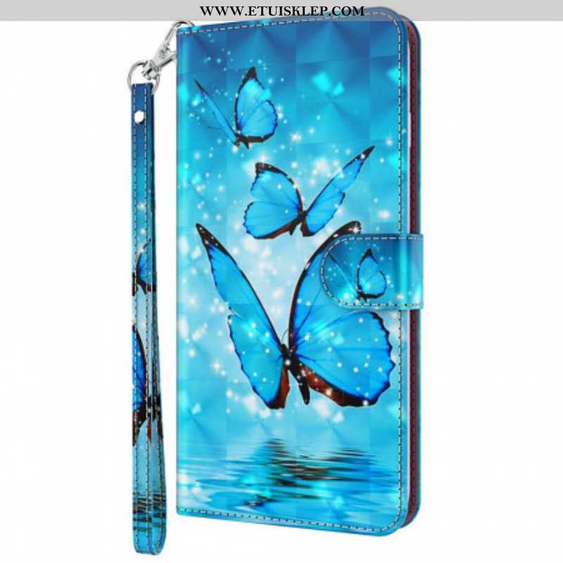Etui Folio do OnePlus Nord 2 5G Latające Niebieskie Motyle